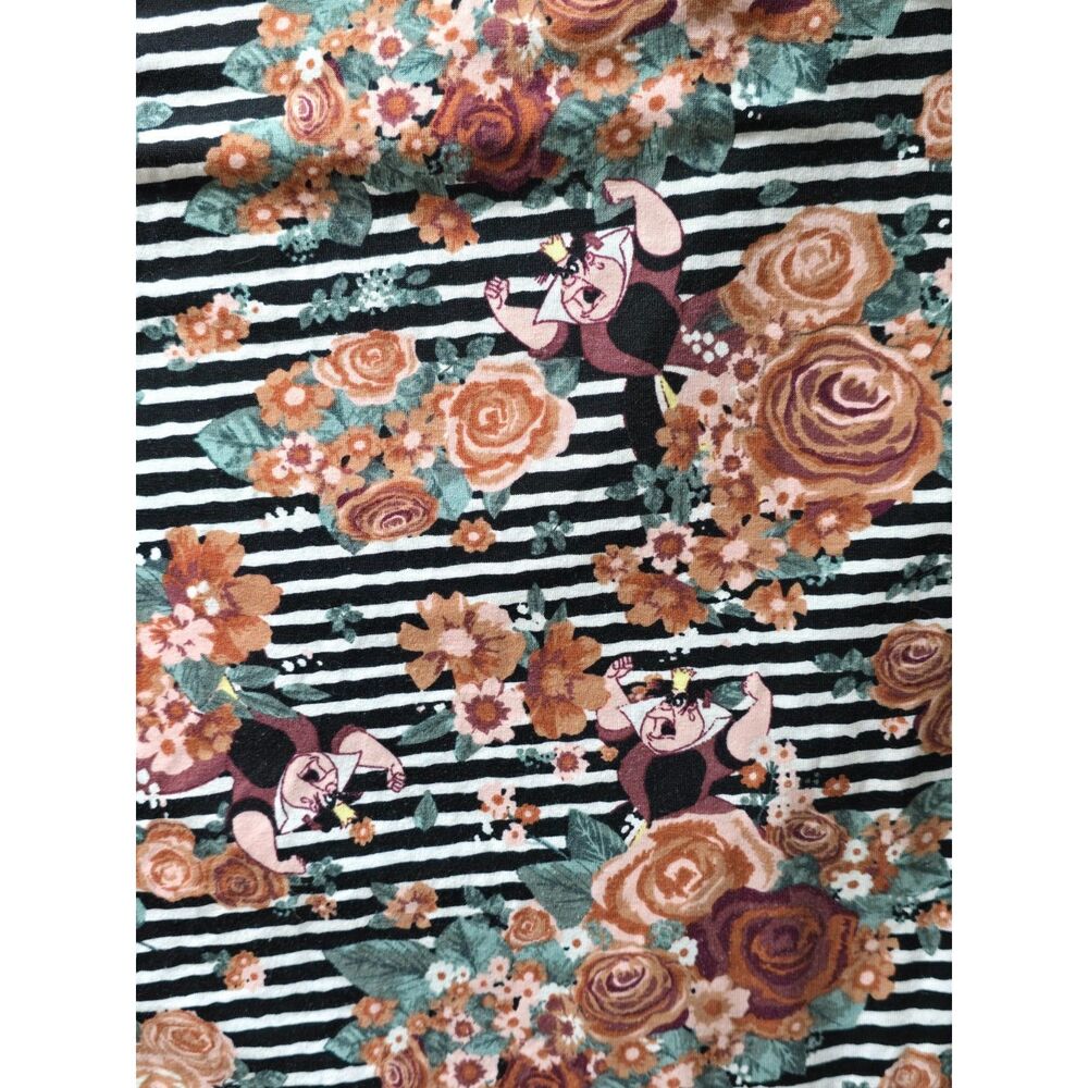 LuLaRoe Disney Alice in Wonderland Queen of Hearts Floral Striped Carly Dress XL - Picture 5 of 5